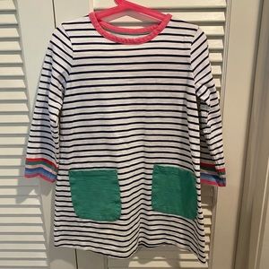 Mini Boden dress stripes pockets 5-6